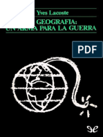 Lacost Ives La Geografia Un Arma para La Guerra