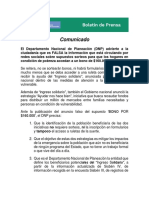 Prensa DNP DNP advierte sobre información FALSA para seleccionar hogares beneficiarios del Ingreso Solidario