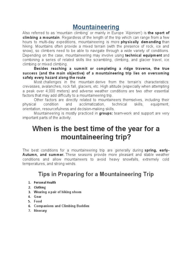 Mountaineering PDF Mountaineering Rock Climbing