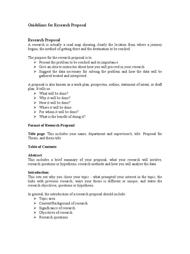 General format research proposal