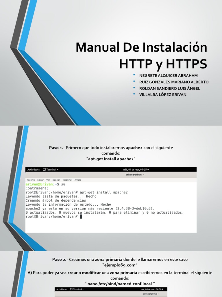 Instalación Apache2 con HTTP/HTTPS | PDF | Transport Layer Security ...