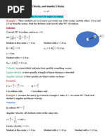 Angular and Linear Velocity MATH