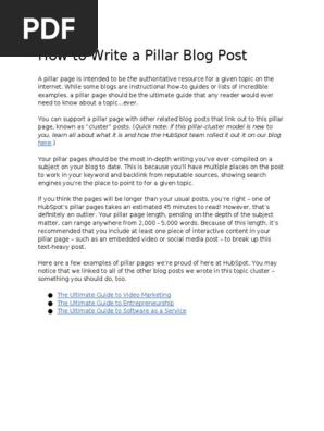 Pillar Page Blog Post Template