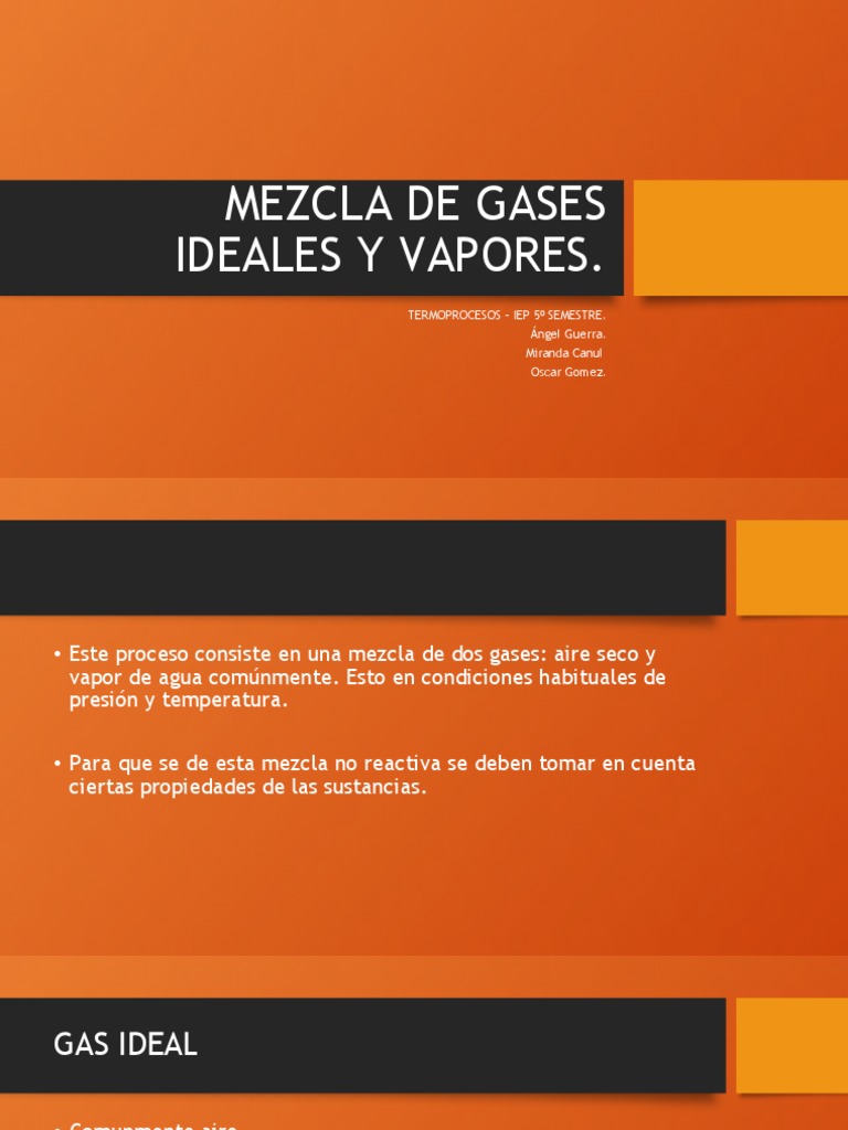 Mezcla de Gases Ideales y Vapores | PDF | Humedad | Gases