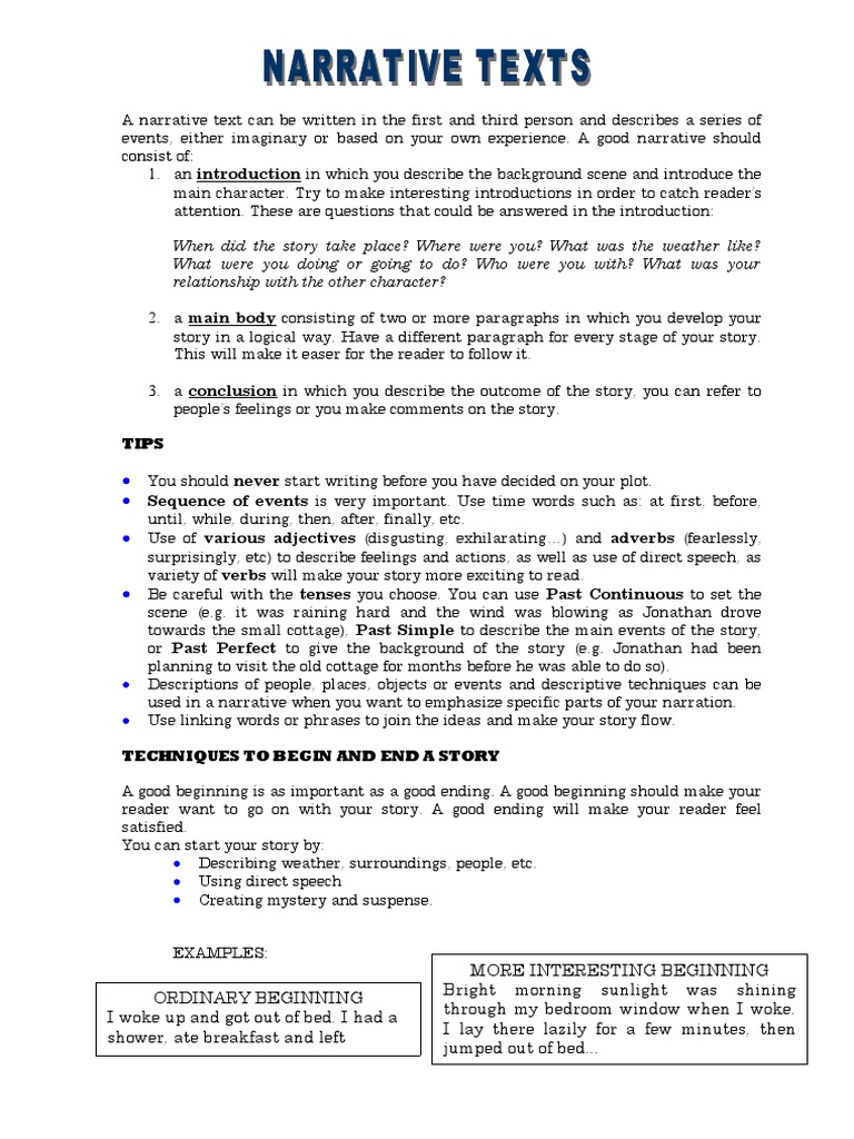 How To Write Narrative Text Pdf Morphology Linguistic Morphology