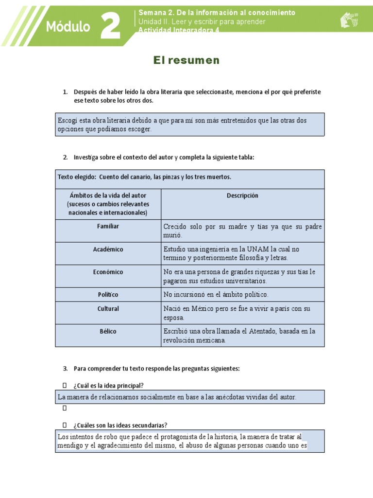 Modulo 2 Actividad Integradora 4 Pdf Autor