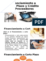 Financiamiento A Corto Plazo y Crédito A Proveedores