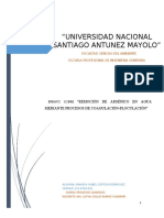 Remoción de Arsénico en Agua Mediante Procesos de Coagulación