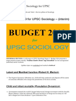 BUDGET 2019 For UPSC Sociology - (Interim) - Sociology For UPSC