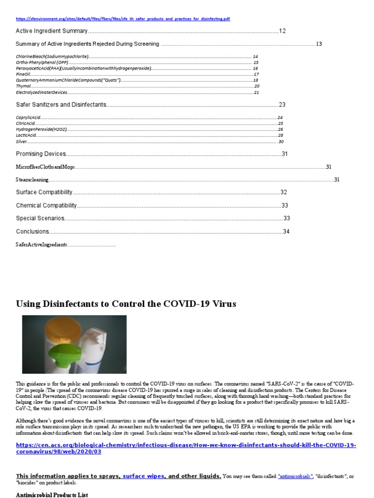 ECO Friendly DISINFECTANT FORMULATION PDF Bleach Disinfectant