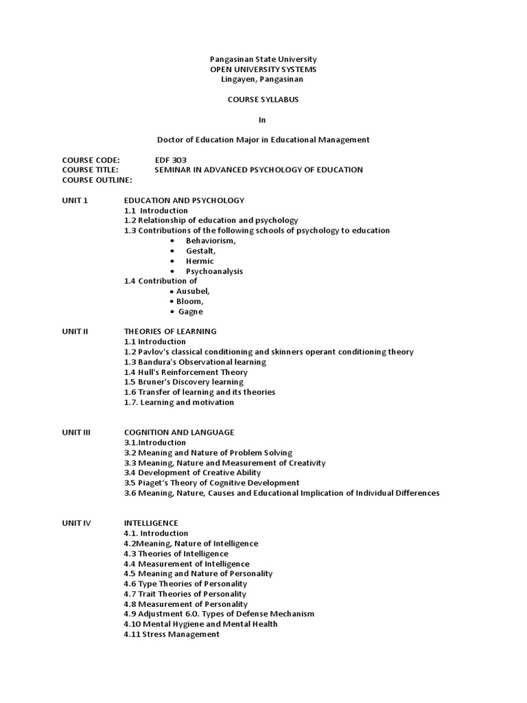 Seminar in Advanced Psychology in Education PDF Intelligence