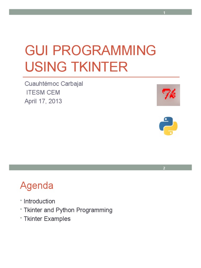 GUI Programming Using Tkinter | PDF | Widget (Gui) | Graphical User ...