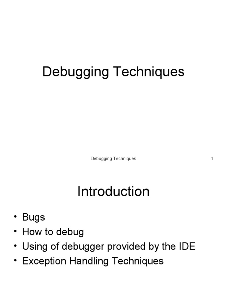 Effective Debugging Techniques in Software | PDF | Software Testing ...