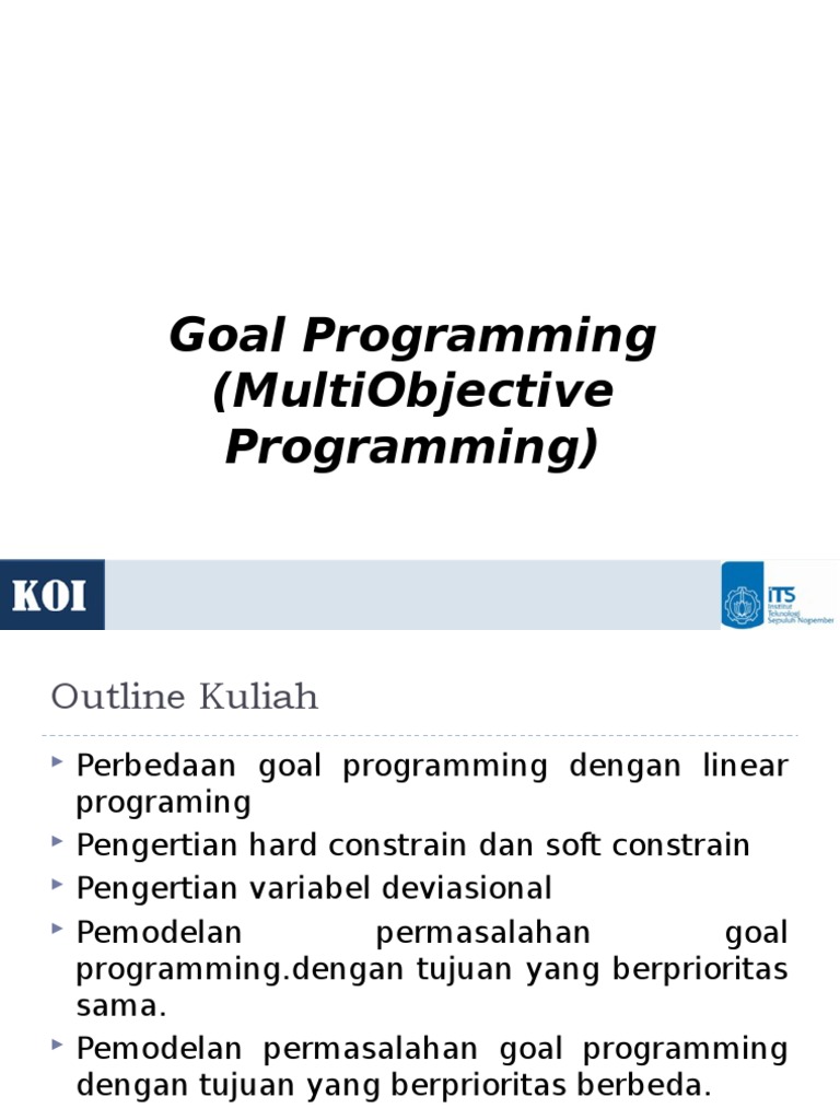 Goal Programming | PDF | Pengelolaan Keuangan & Uang | Komputer