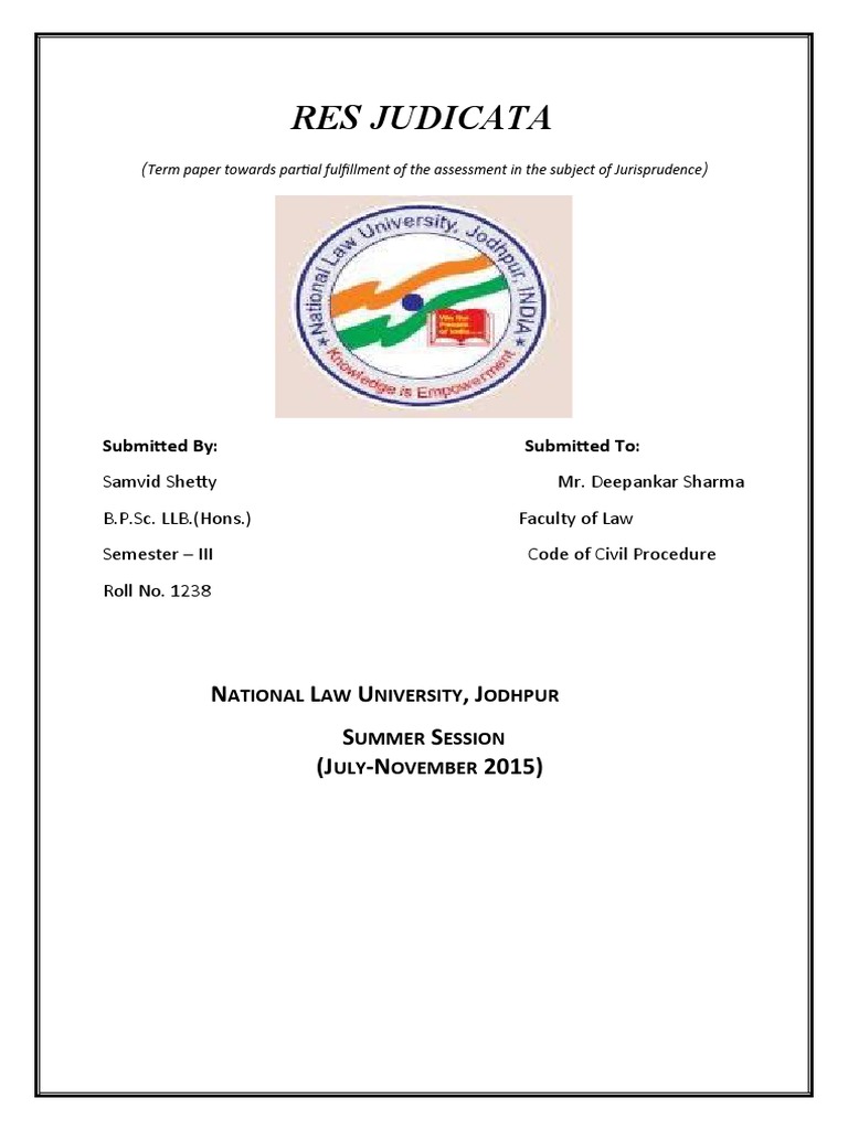 Understanding Res Judicata in Law | PDF | Res Judicata | Precedent