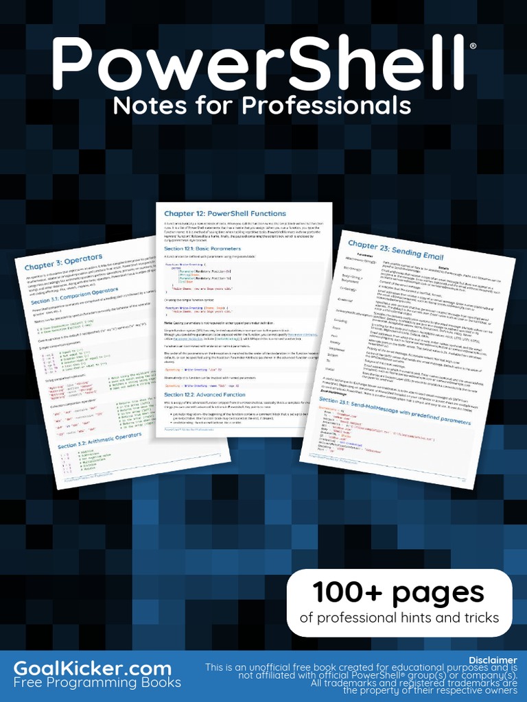 PowerShell Professional Guide | PDF | Class (Computer Programming ...