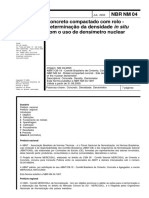 NBR NM 00004 - Concreto compactado com rolo - Determinação da densidade in situ com o uso de densímetro nuclear