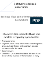 Sources of Business Ideas & Opportunity