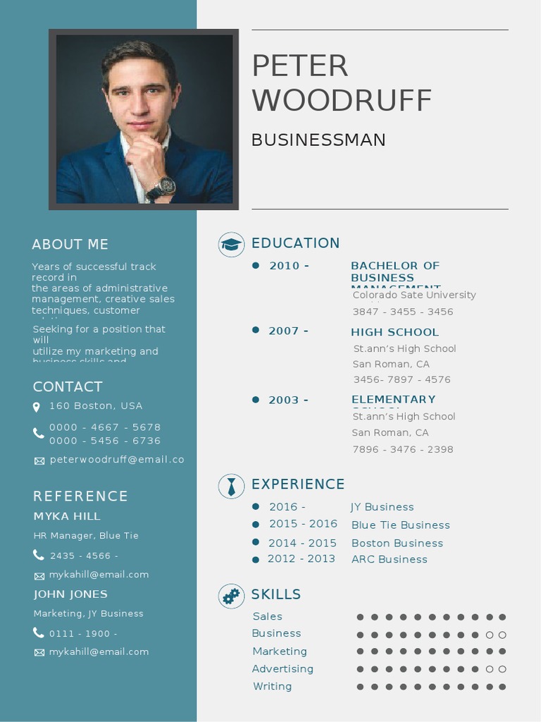 Peter Woodruff's Business Resume | PDF | Career & Growth