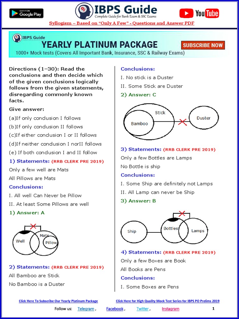 Syllogism Question and Answer PDF | PDF | Drink | Nature