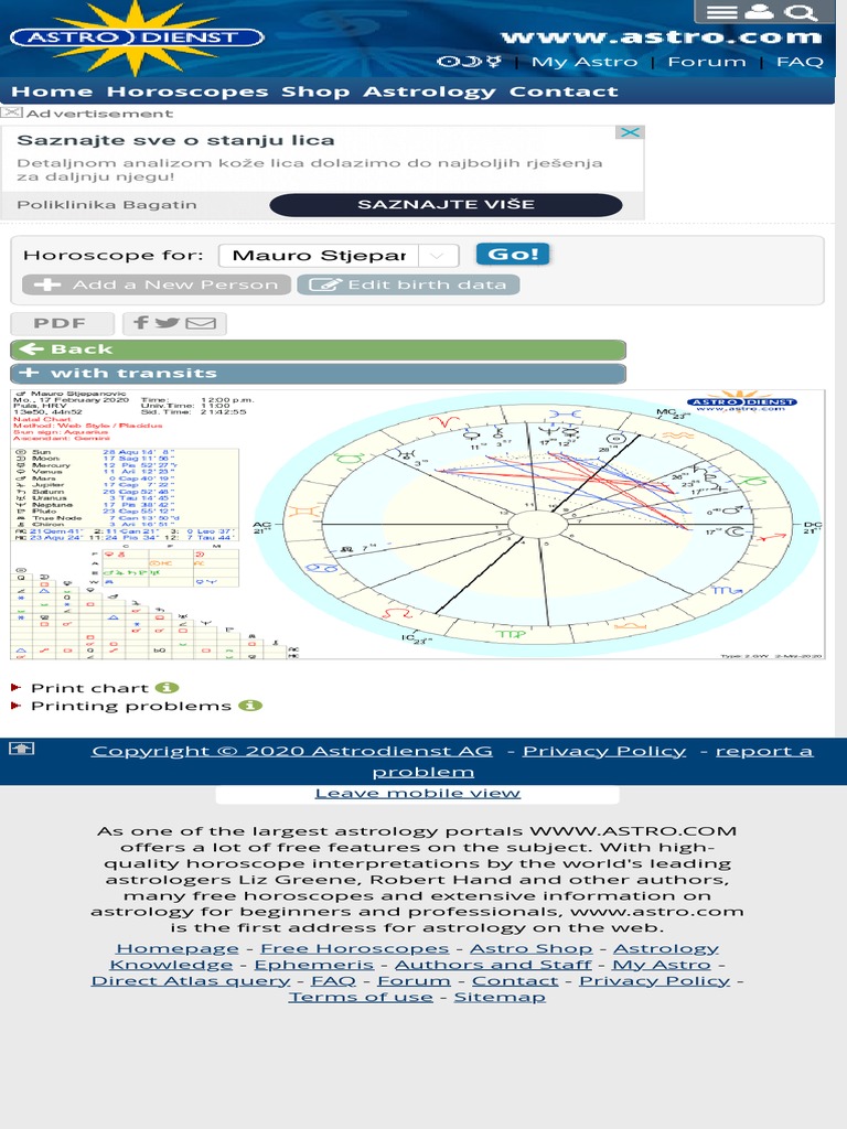 Free Chart Astrodienst PDF
