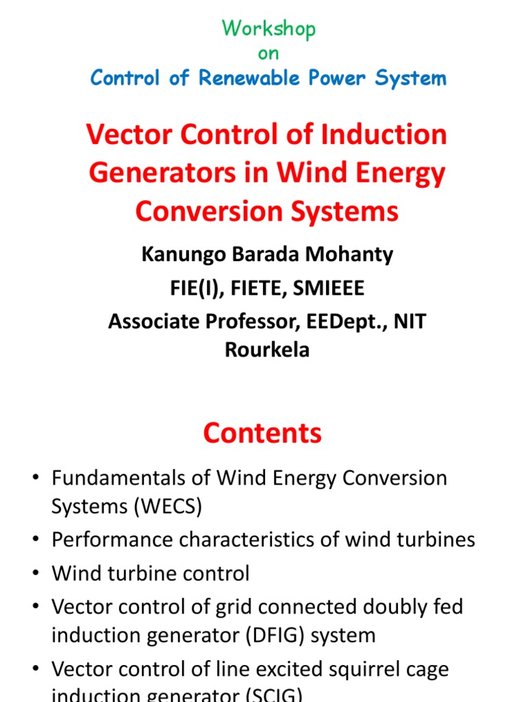 Vector Control in Wind Energy Systems | PDF | Turbine | Power (Physics)