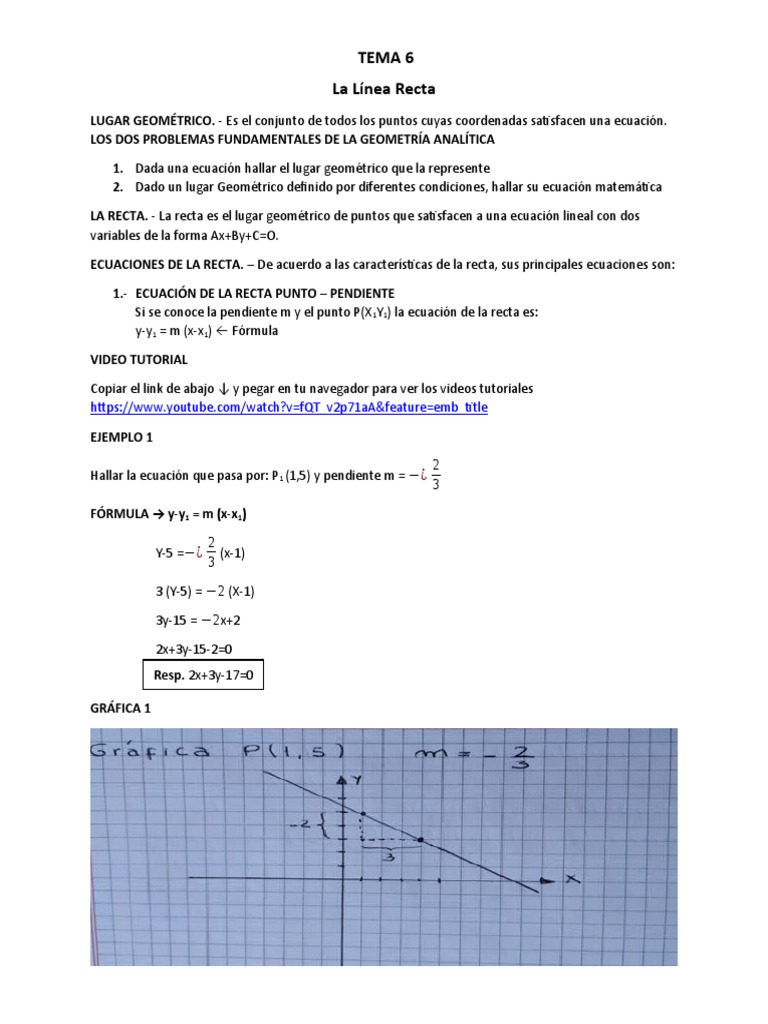 Ecuaciones y Gráficas de la Línea Recta | PDF | Línea (geometría ...