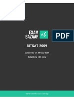 Bitsat 2009 PDF