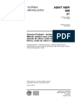 NBR NM 00021 - Cimento Portland - Análise Química - Método Optativo para A Determinação de Dióxido de Silício, Óxido de Alumínio, Óxido Férrico, Óxido de Cálc