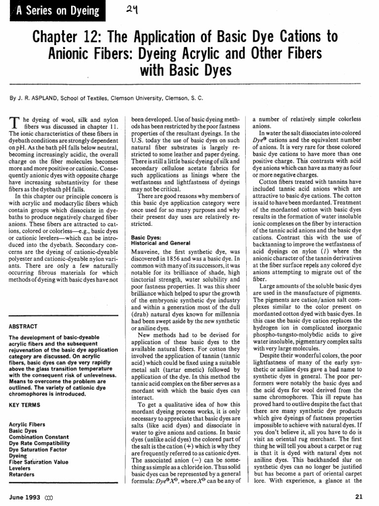 Rejuvenating The Basic Dye Application Category An Examination Of