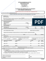 Application - Certificate of Authority For Corporation PDF