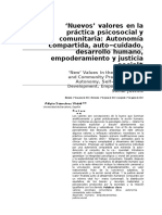 ‘Nuevos’ valores en la práctica psicosocial m