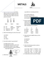 Metals - MC Worksheet