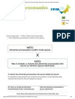 Alimentos Processados - Mito - Alimentos Processados Contêm Muito Açúcar