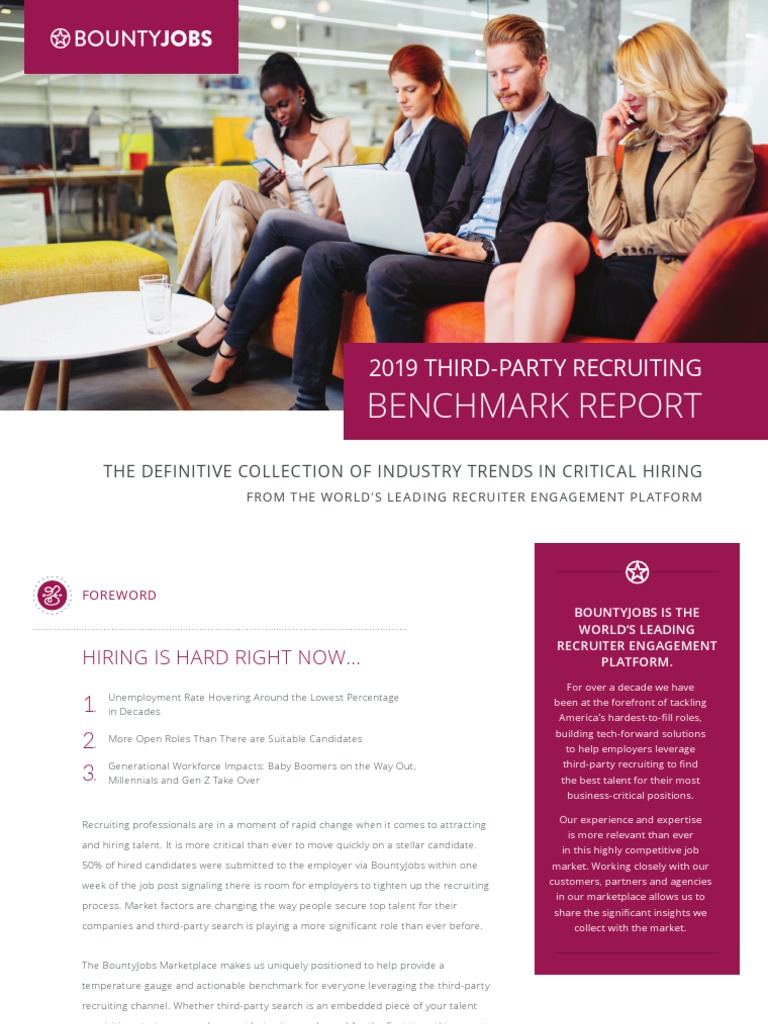 REP 2019 Third Party Recruiting Benchmark Report PDF PDF Recruitment Employee Benefits