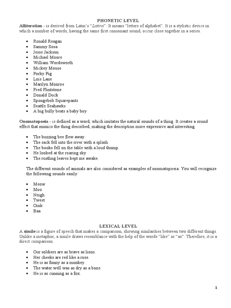 Stylistic Devices PDF Sentence (Linguistics) Rhetorical Techniques