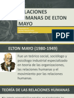 TEORÍA DE LAS RELACIONES HUMANAS DE ELTON MAYO (Valentina Arciniegas Sanchez)