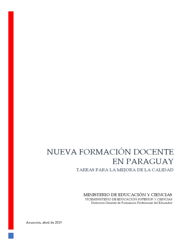 Nueva Formación Docente en Paraguay | PDF | Plan de estudios | Prueba ...