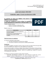 Placard Concours Doctorat LMD - 2018-2019