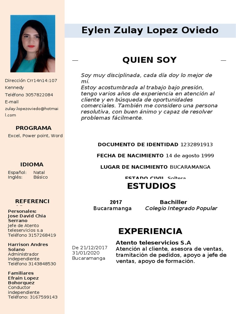 Perfil Profesional de Zulay Lopez | PDF
