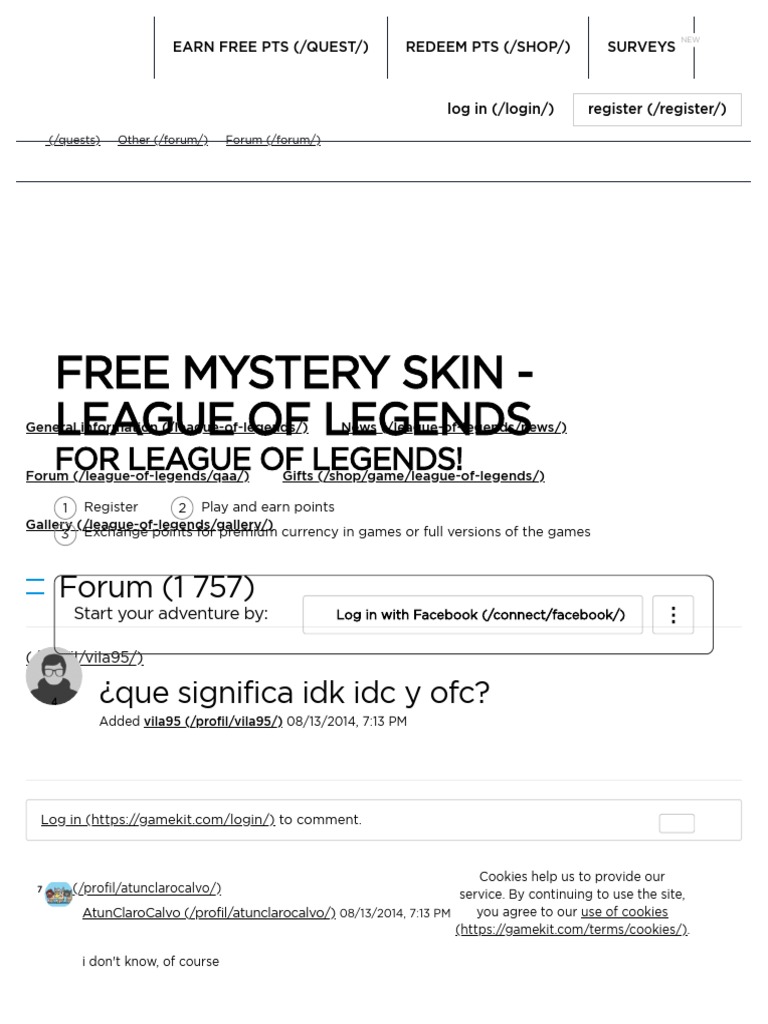 ¿Que Significa Idk Idc y Ofc League of Legends PDF Digital Rights