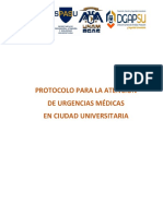 Protocolo para La Atencion de Urgencias Medicas en Ciudad Universitaria PDF