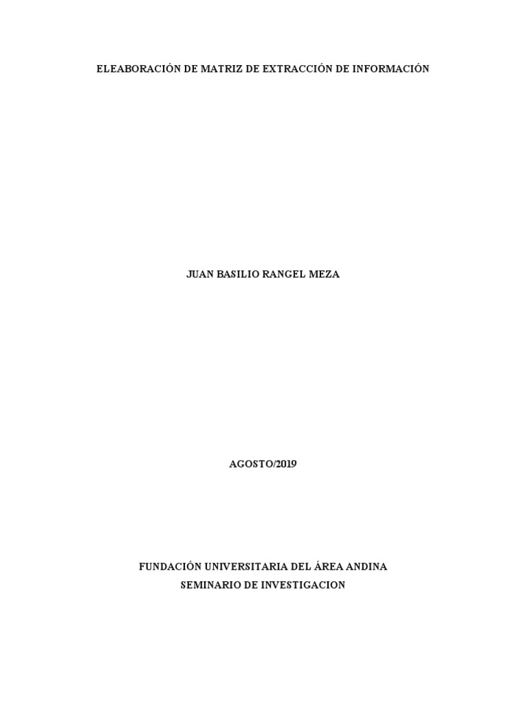 Eleaboración de Matriz de Extracción de Información | PDF | Medicina ...
