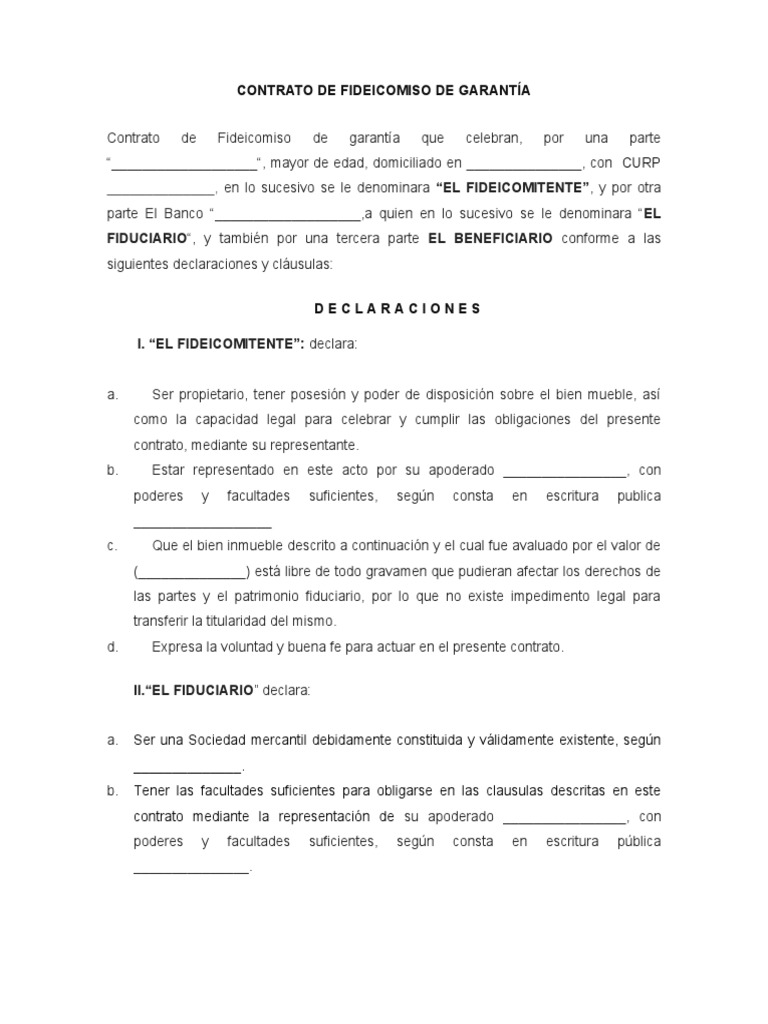 Contrato de Fideicomiso | PDF | Ley de fideicomiso | Justicia