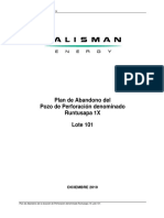 Plan de Abandono de la locación Runtusapa 1X Lote 101