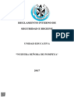 Reglamento interno de seguridad e higiene Unidad Educativa Nuestra Señora de Pompeya