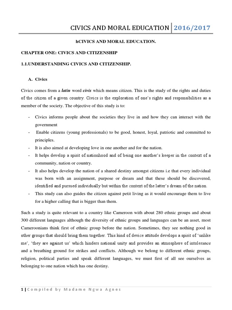 Civics and Citizenship in Cameroon | PDF | Governance | Morality