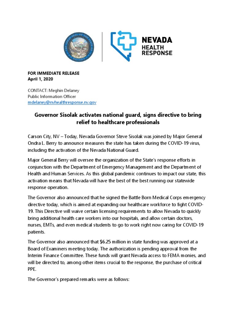 4.1 Press Release Governor Announcements FINAL PDF Health