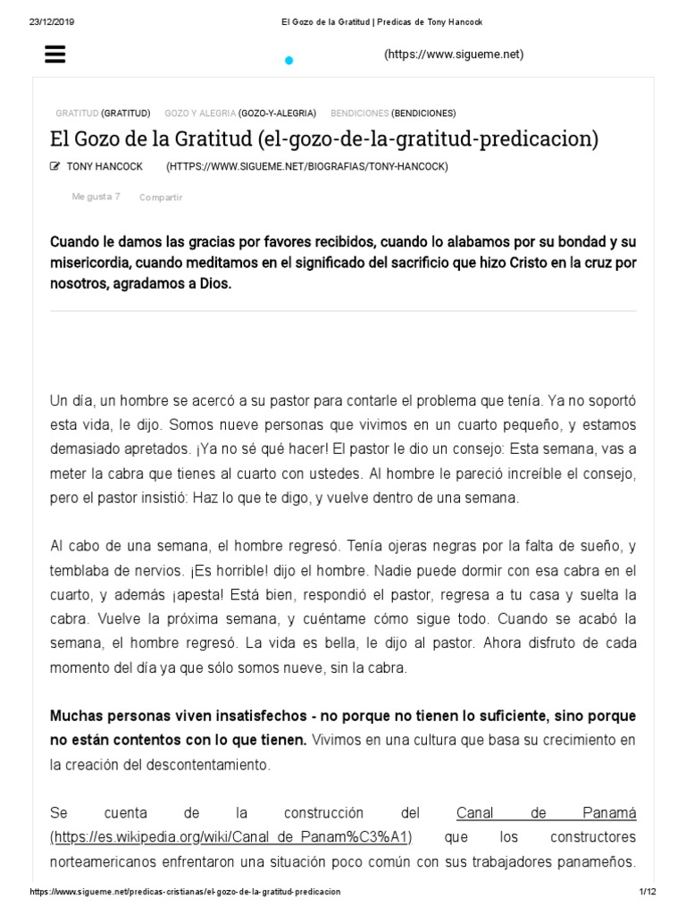 El Gozo de la Gratitud en Cristo | PDF | Cristo (título) | Sacrificio