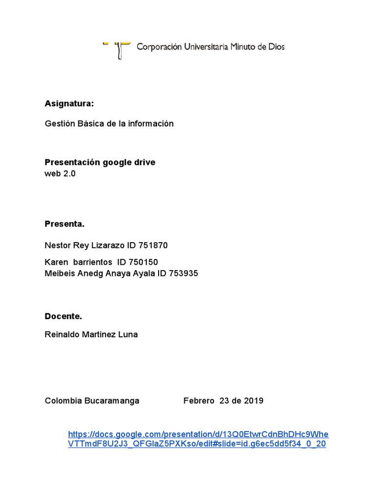 Presentación Google Drive | PDF